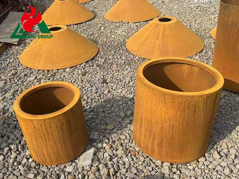 Laser cut rusted steel planters Household Retail